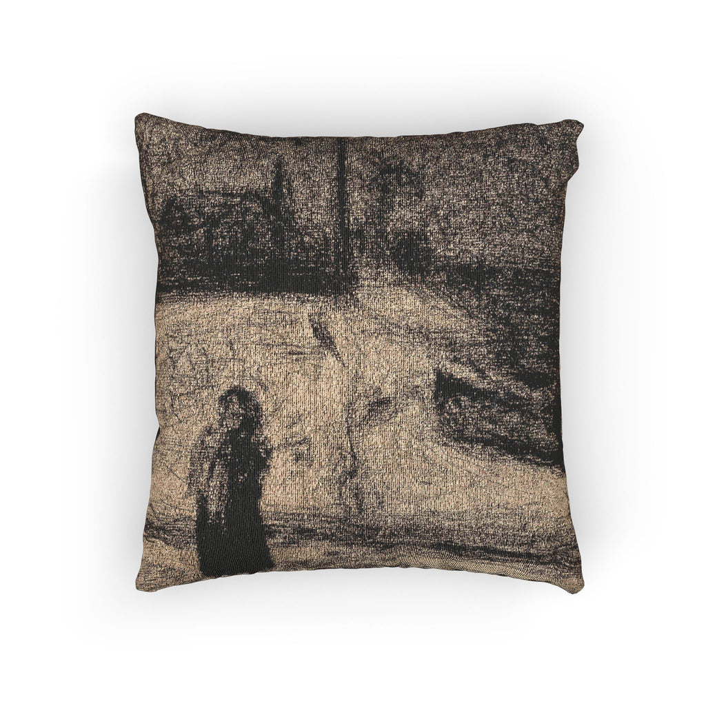Georges Seurat - The Zone (Outside the City Walls) | Woven Pillow