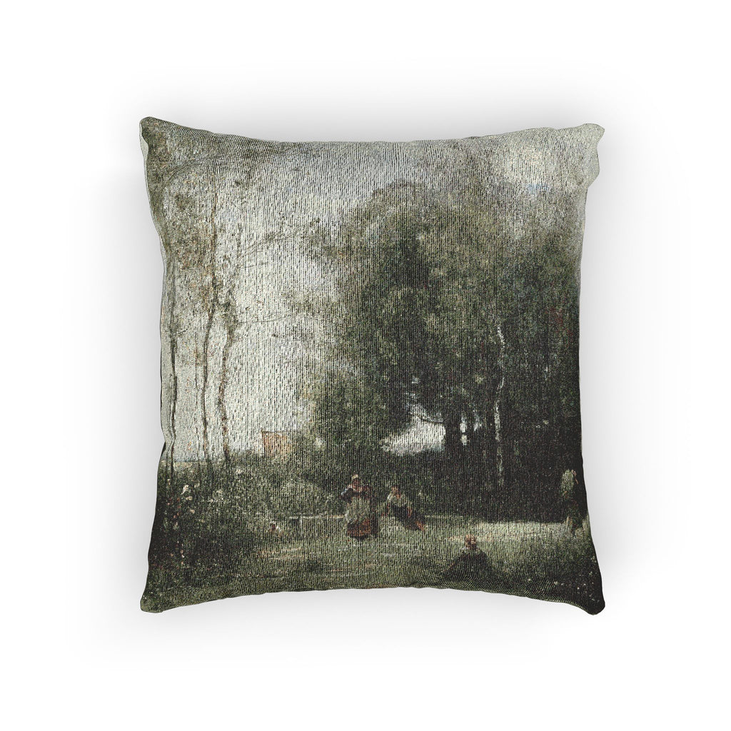 Jean Baptiste Camille Corot - Arleux-Palluel, The Bridge of Trysts | Woven Pillow