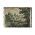 School of Nicolas Poussin - Italianate Landscape with Castle, Trees and Water in Foreground | Woven Tapestry Blanket