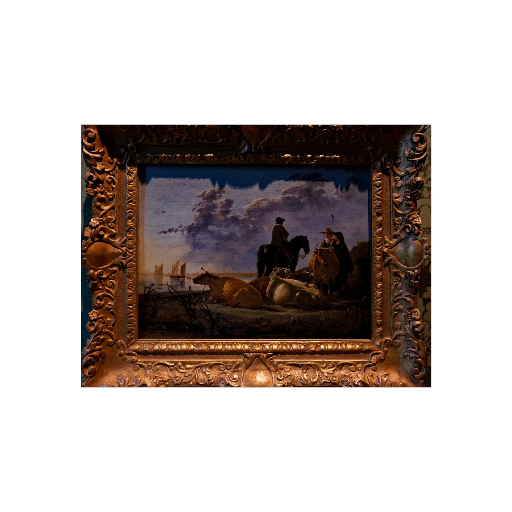 Den Haag - Mauritshuis - Aelbert Cuyp (1620-1691) - Peasants and Cattle by the River Merwede c. 1658-1660 | Fine Art Poster