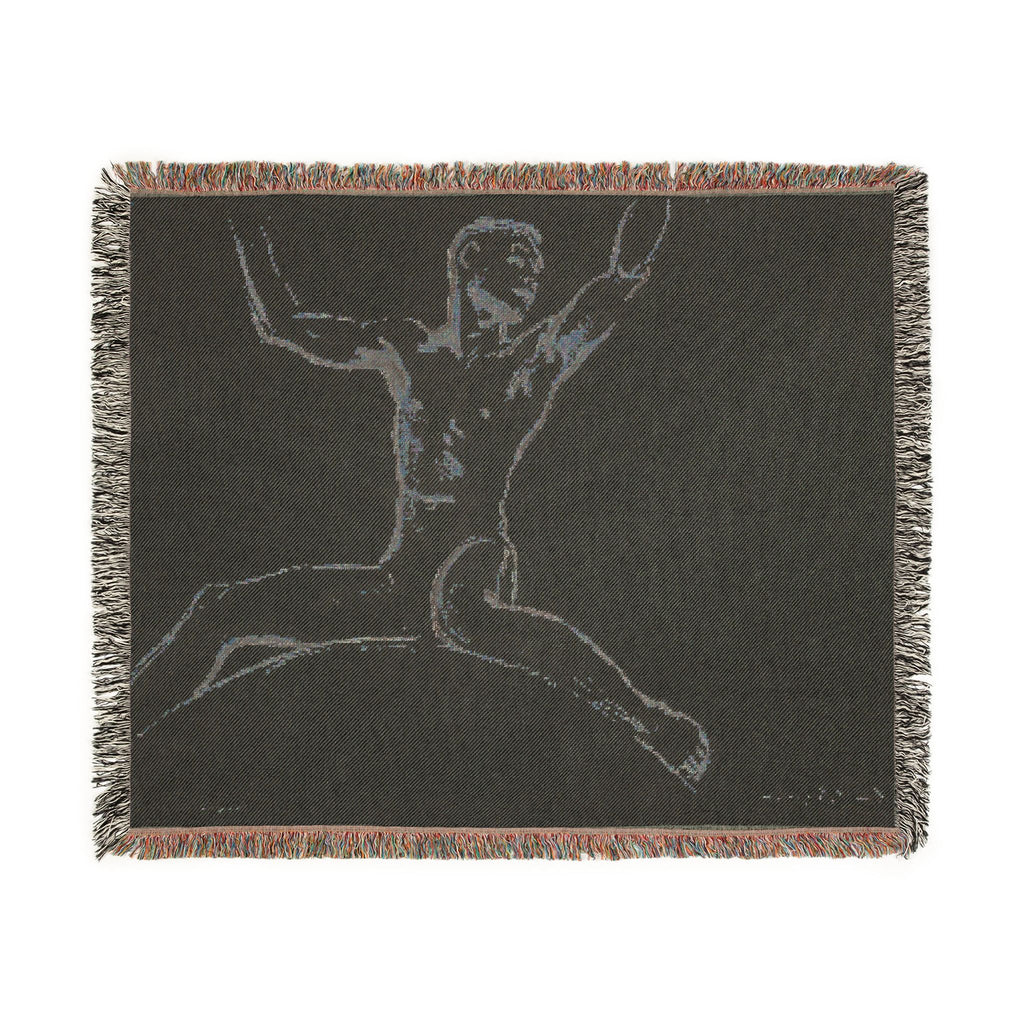 John Singer Sargent - Seated Male Nude, Arms Uplifted | Woven Tapestry Blanket