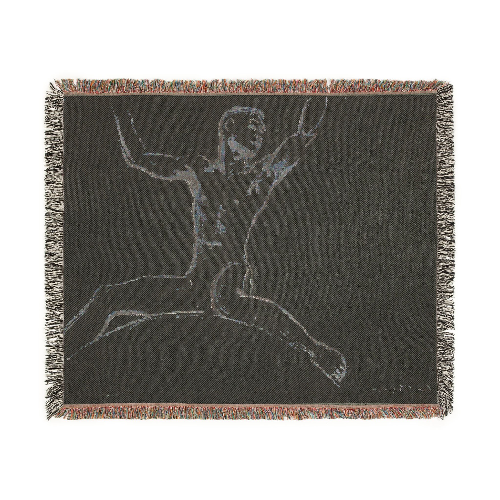 John Singer Sargent - Seated Male Nude, Arms Uplifted | Woven Tapestry Blanket