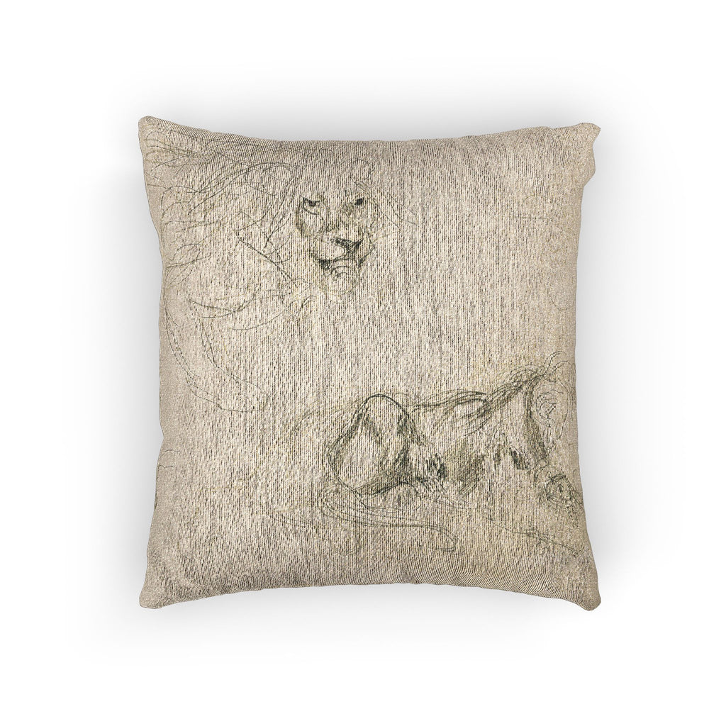 Eugène Delacroix - Studies of Lions | Woven Pillow