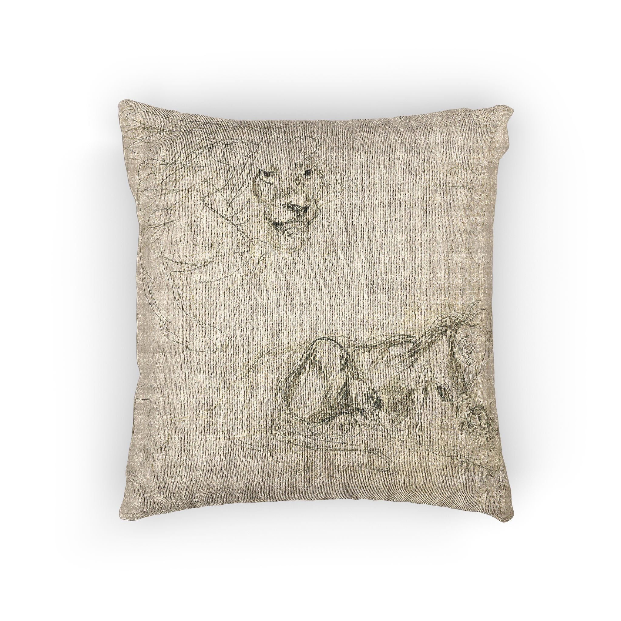 Eugène Delacroix - Studies of Lions | Woven Pillow