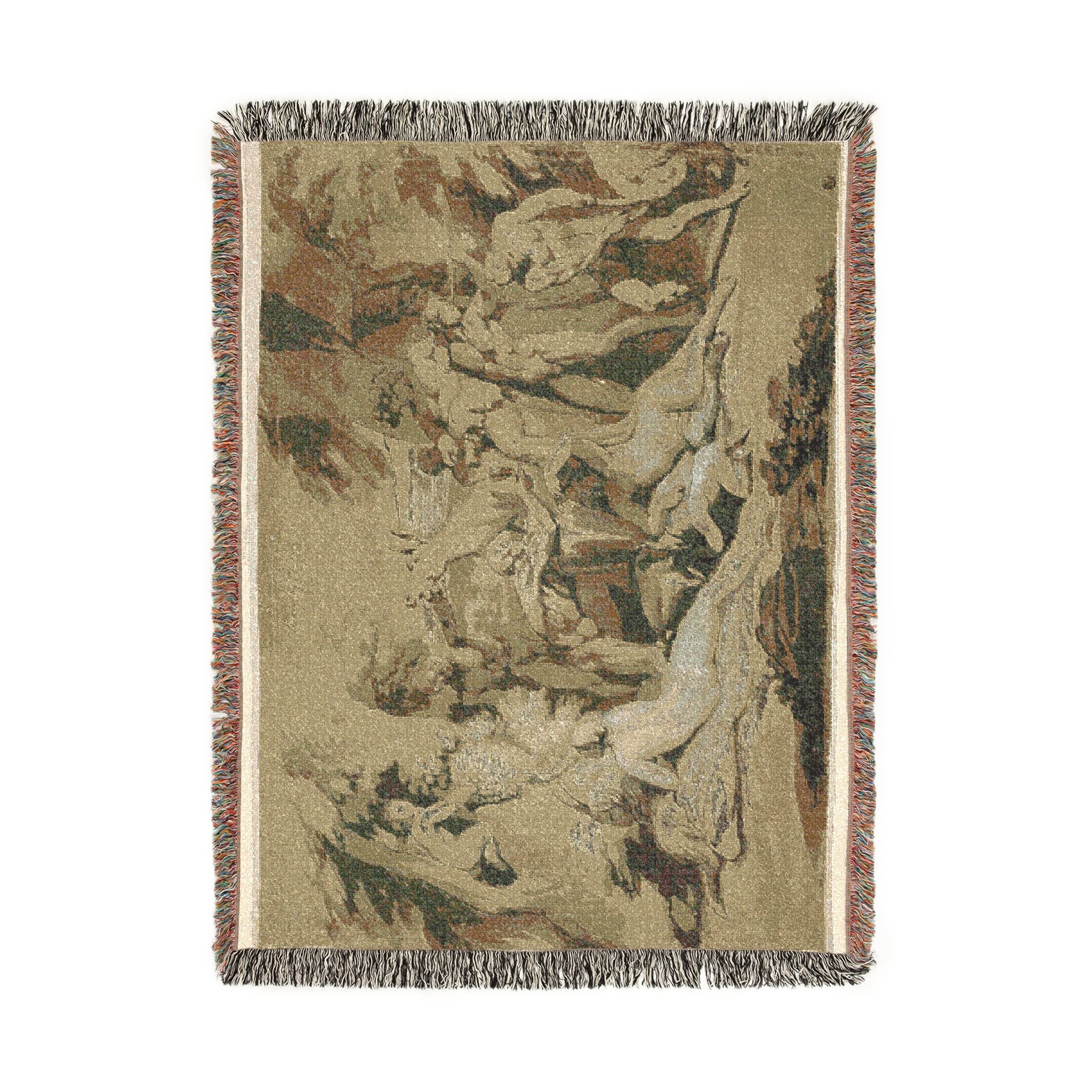 Nicolas Poussin - Drunken Silenus Satyr and Nymphs | Woven Tapestry Blanket