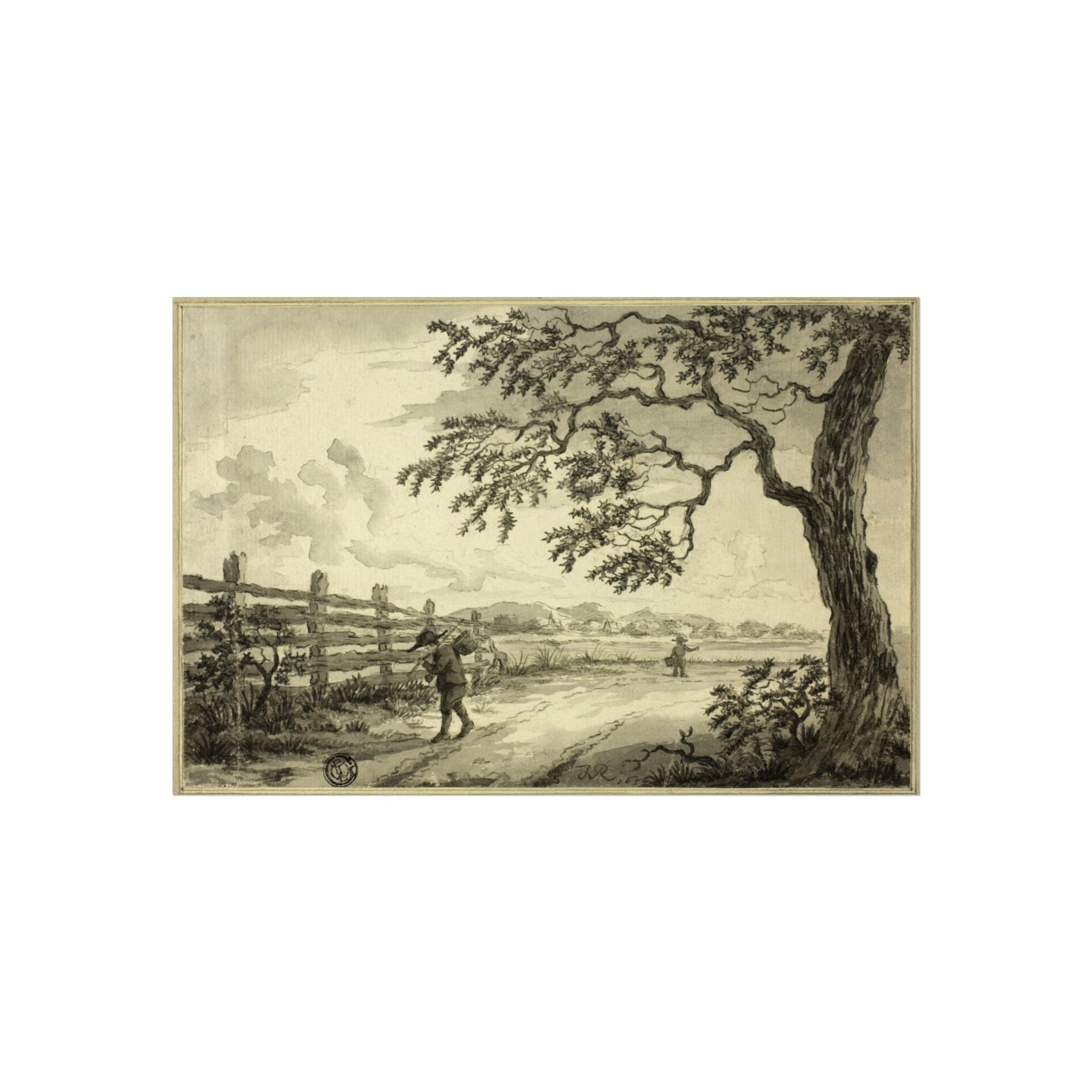Style of Jacob van Ruisdael - Figures with Baskets on Road | Fine Art Poster