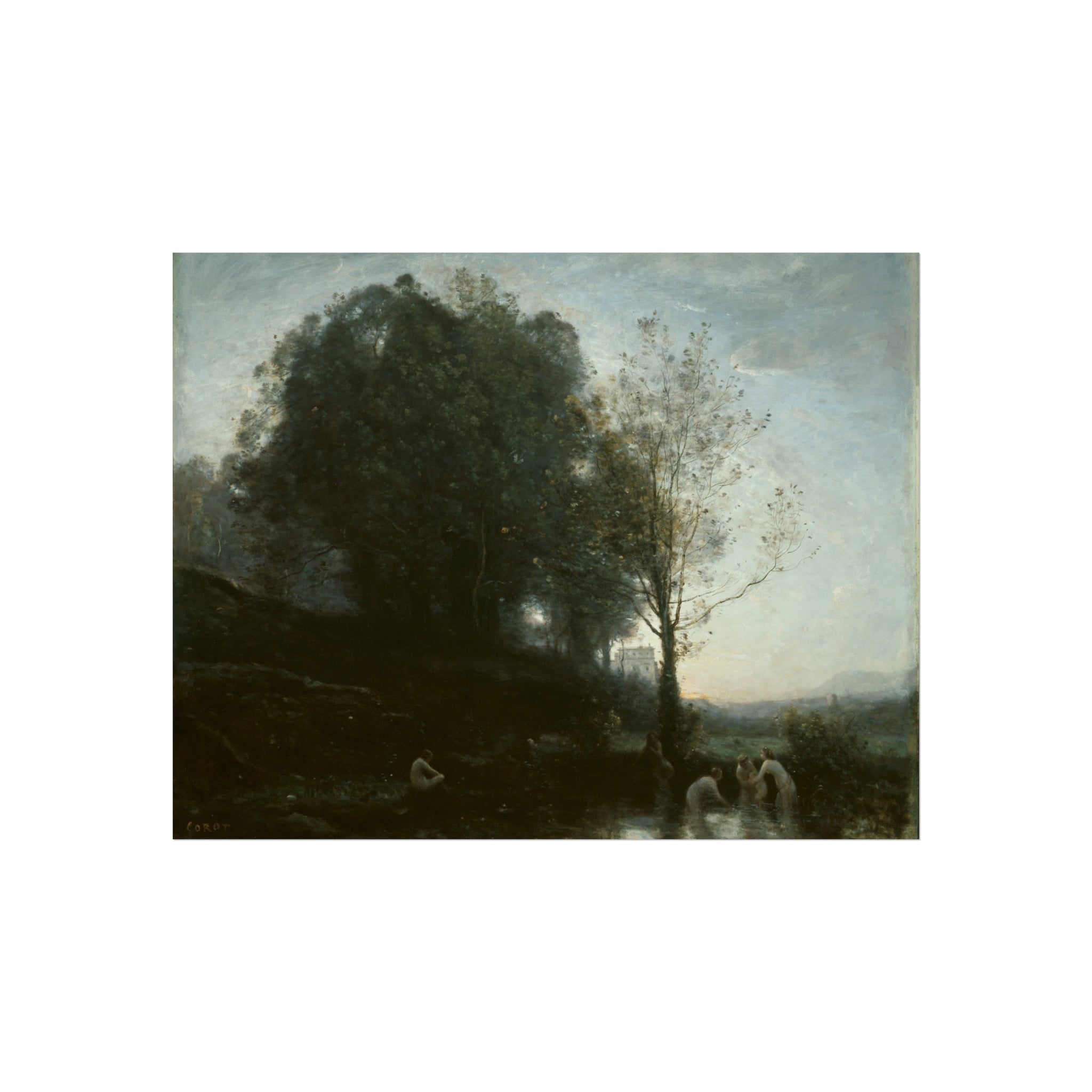 Jean Baptiste Camille Corot - Bathing Nymphs and Child | Fine Art Poster