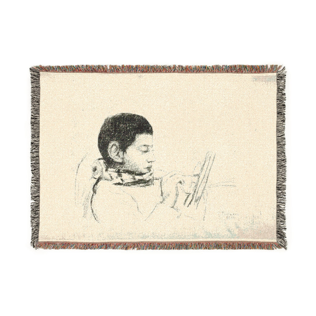 Camille Pissarro - Portrait Lucien Pissarro | Woven Tapestry Blanket