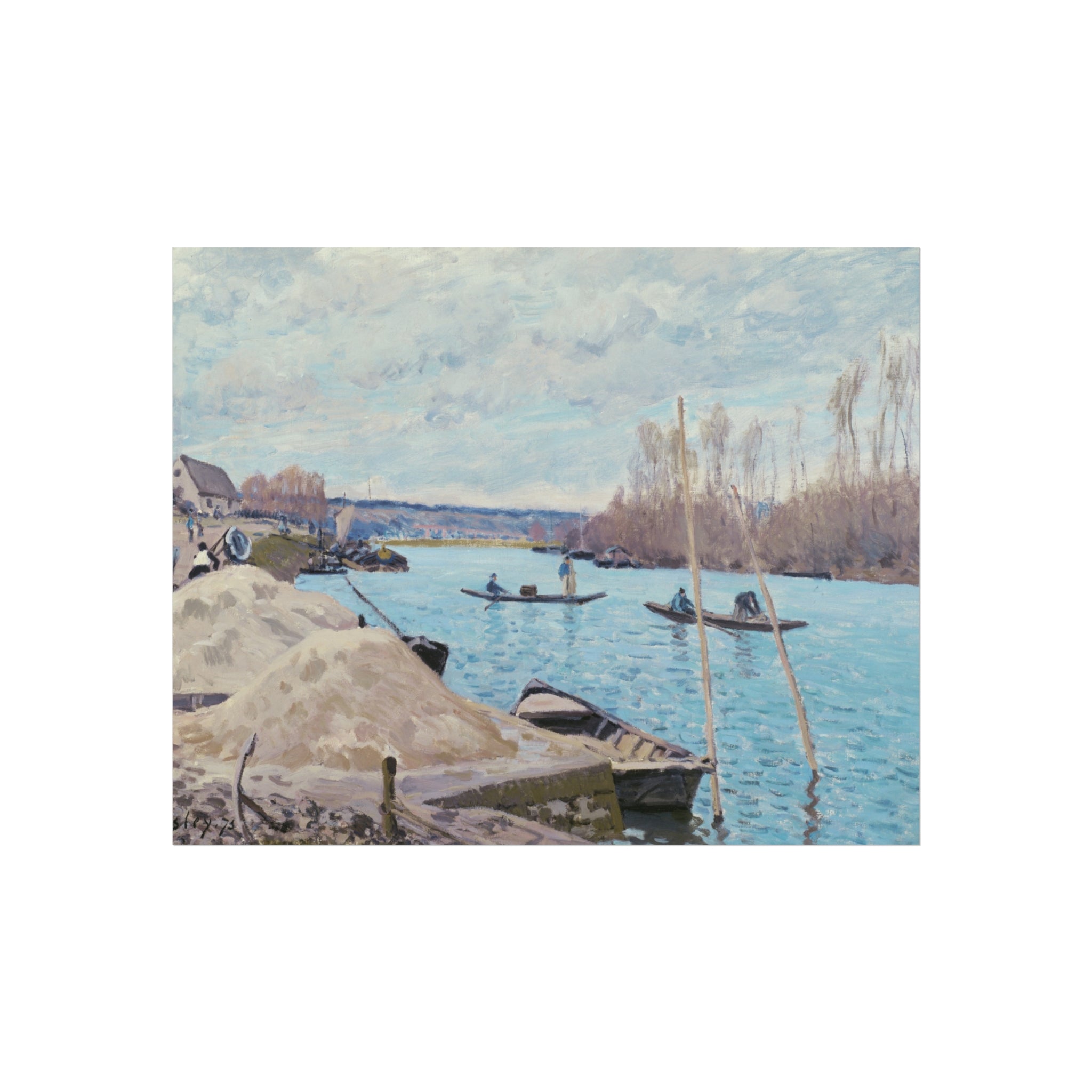 The Seine at Port-Marly, Piles of Sand Alfred Sisley Fine Art Poster
