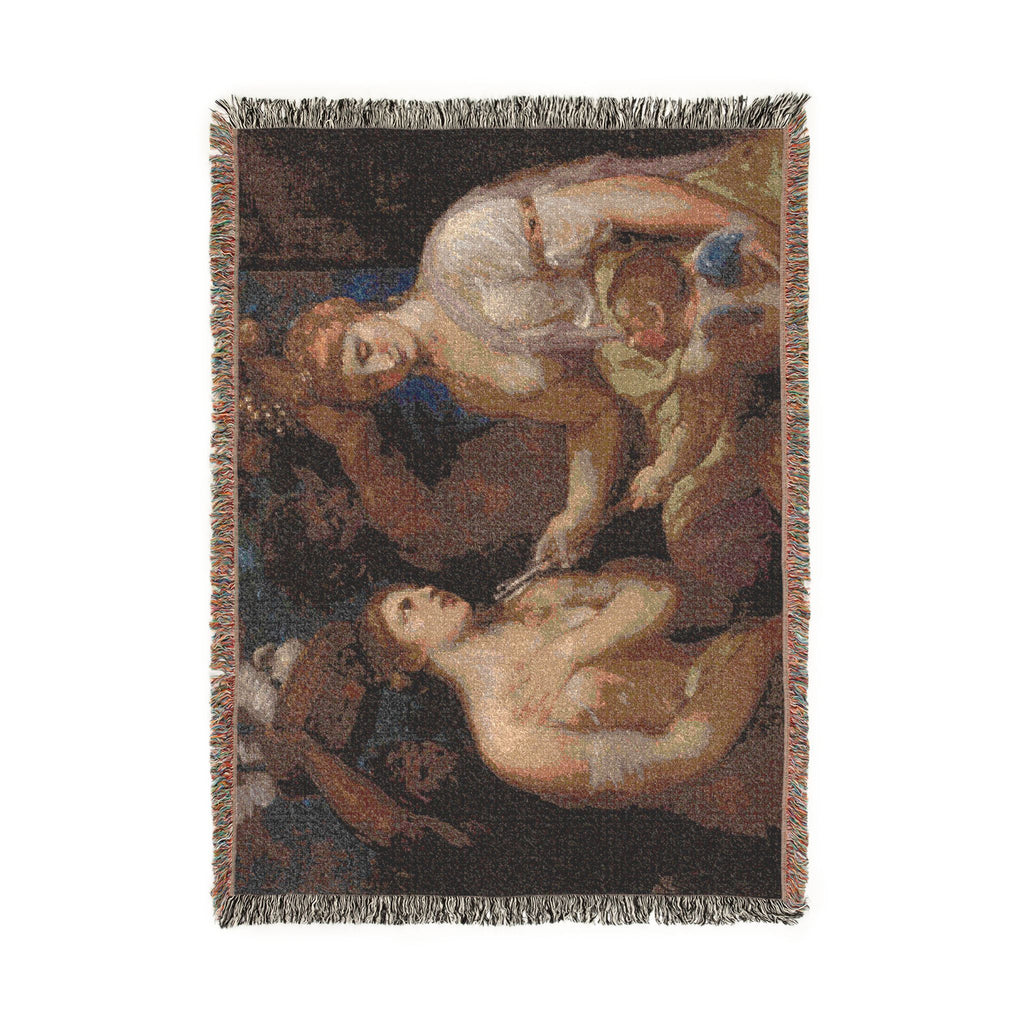 Imitator of Titian - Allegory of Venus and Cupid | Woven Tapestry Blanket