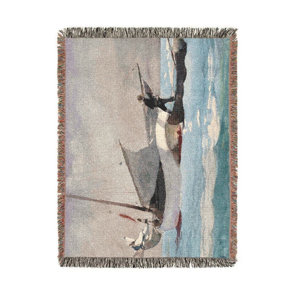 Winslow Homer - Stowing Sail | Woven Tapestry Blanket