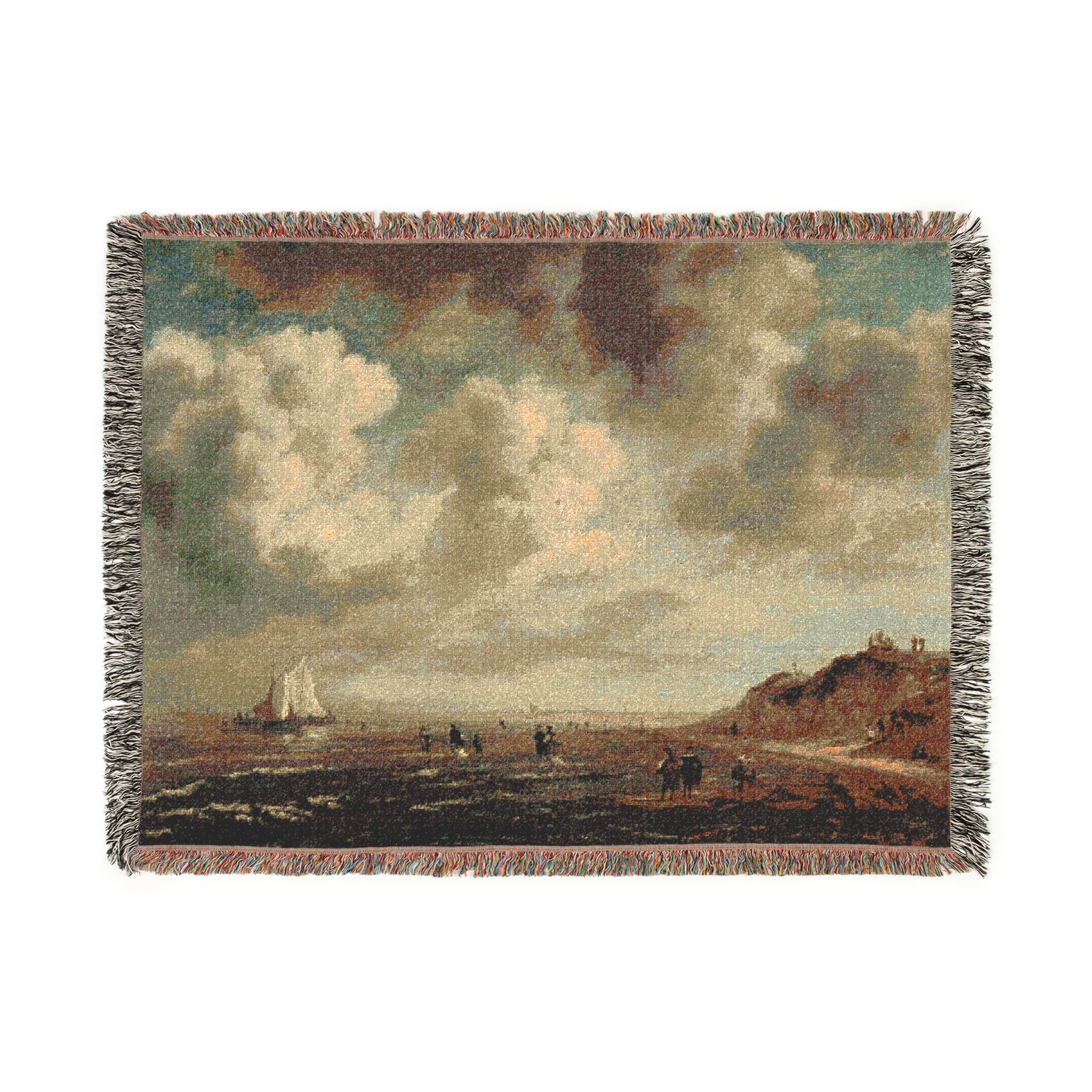Naar Jacob van Ruisdael - Beach View - 154 - Mauritshuis | Woven Tapestry Blanket