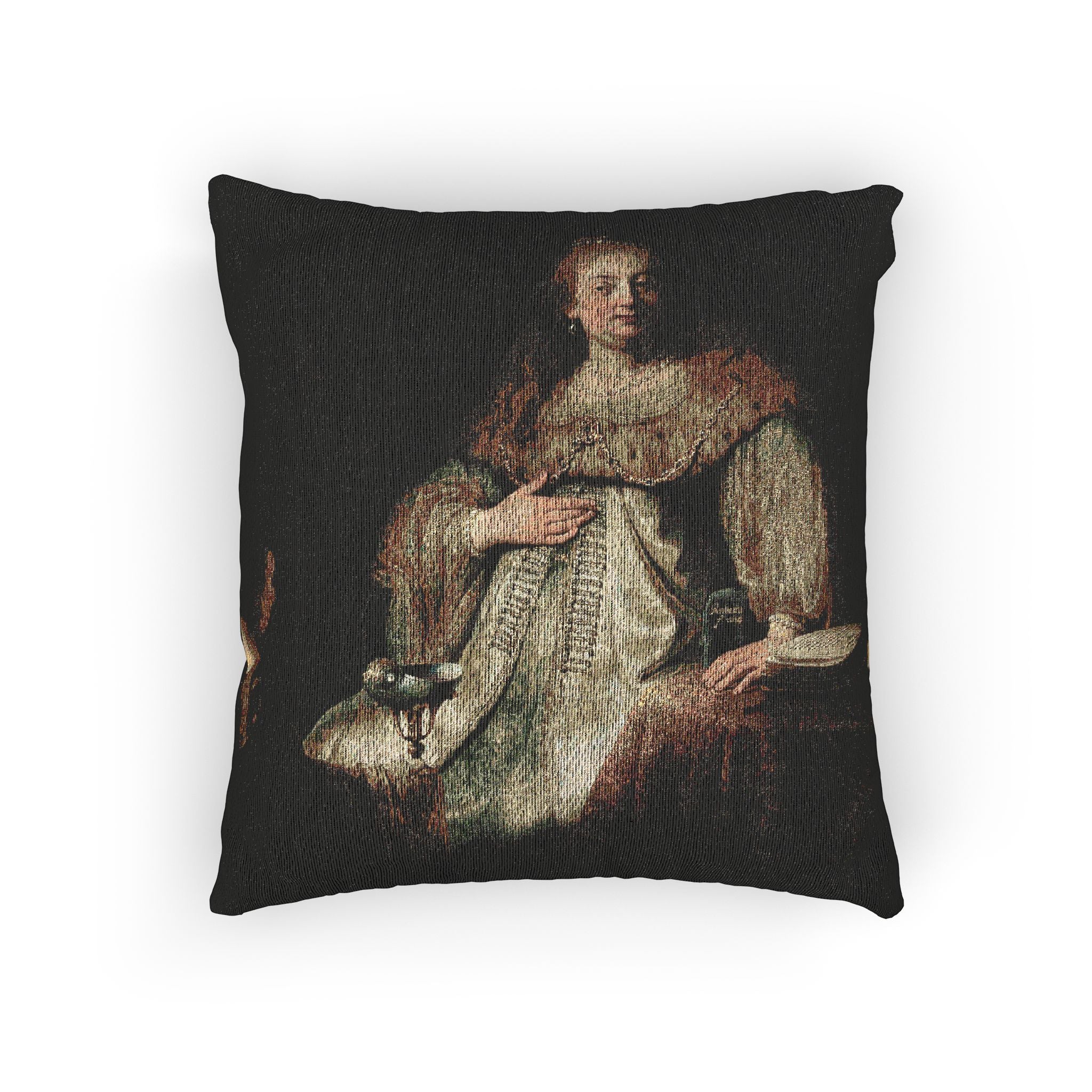 Judith at the Banquet of Holofernes (previously known as Artemisia), by Rembrandt, from Prado in Google Earth | Woven Pillow
