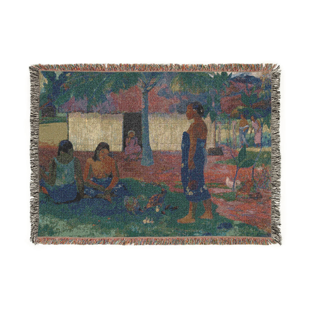 Paul Gauguin - No te aha oe riri (Why Are You Angry ) | Woven Tapestry Blanket