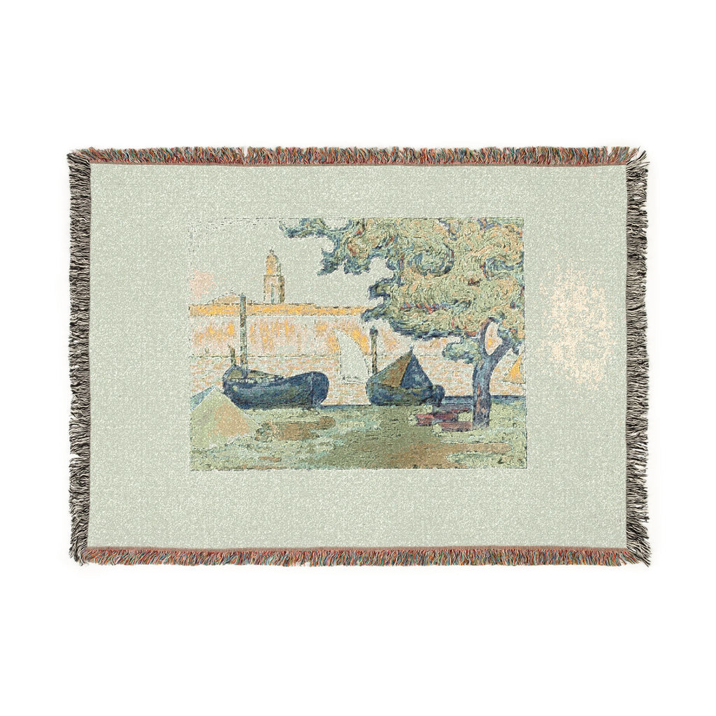 Paul Signac - The Port of St. Tropez II, from the seventh album of L'Estampe originale | Woven Tapestry Blanket