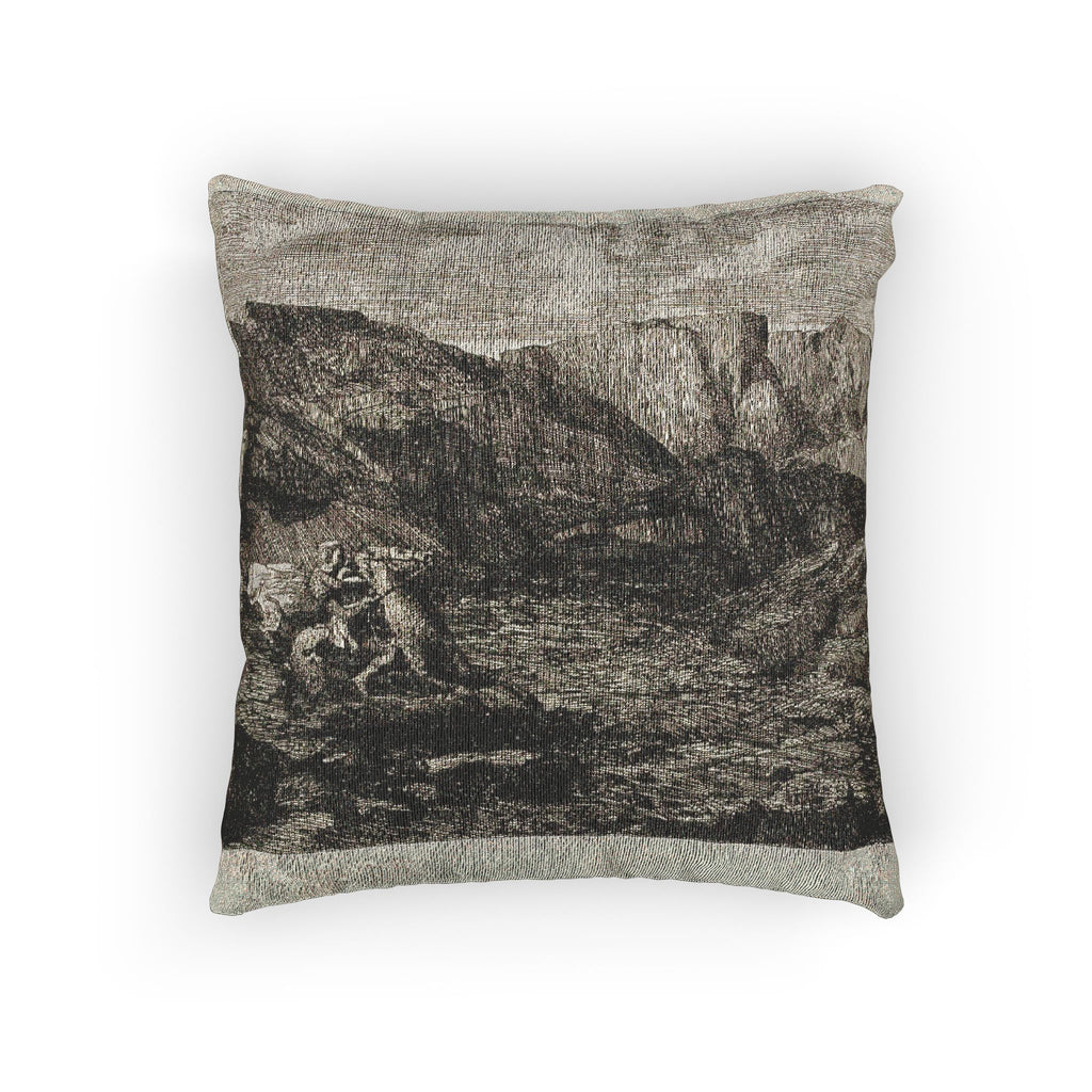 Odilon Redon - Fear | Woven Pillow