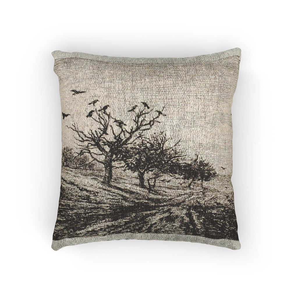Charles François Daubigny - Crows in a Tree | Woven Pillow