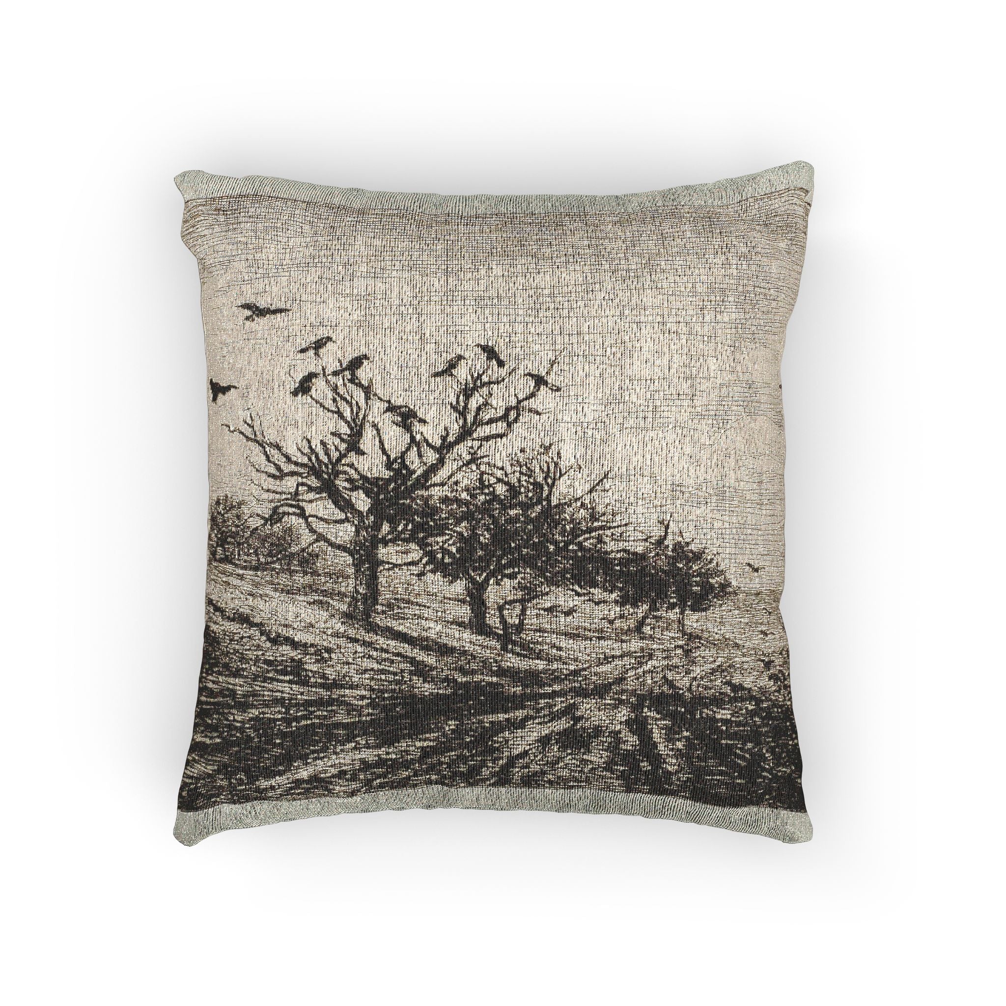 Charles François Daubigny - Crows in a Tree | Woven Pillow