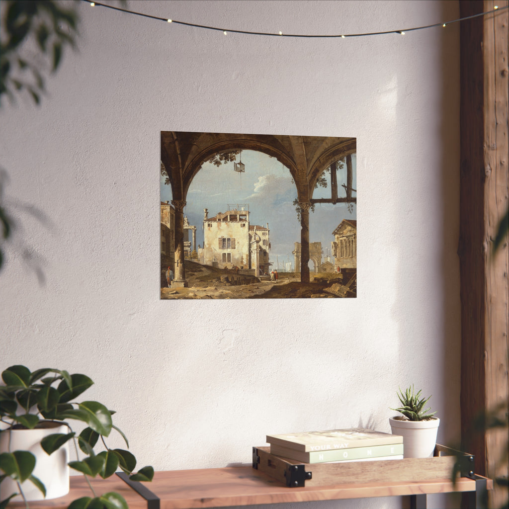Follower of Canaletto - Portico with a Lantern | Fine Art Poster