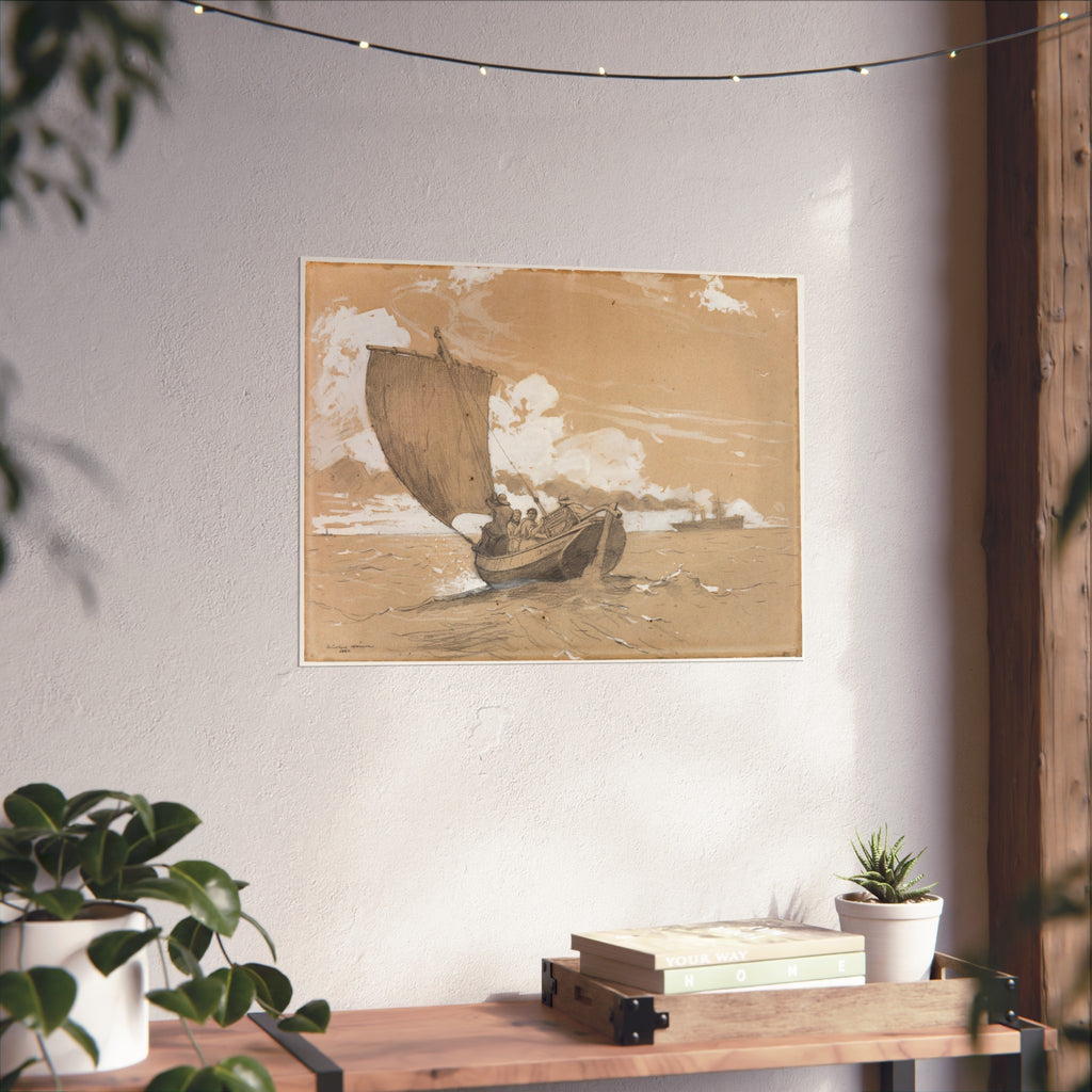 Winslow Homer - Fishing off Scarborough | Fine Art Poster