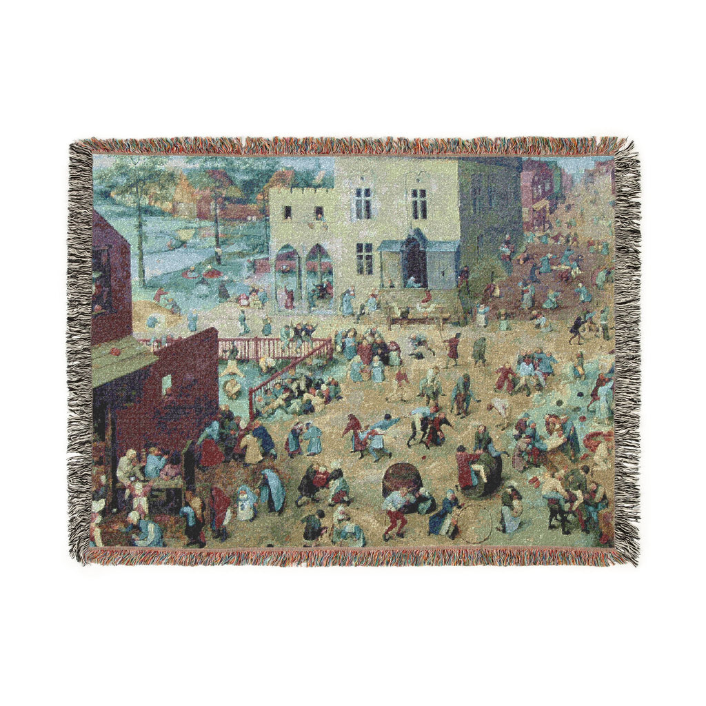 -2022-02-07 Children's Games, Pieter Bruegel the Elder, West Street, Cromer, Norfolk | Woven Tapestry Blanket
