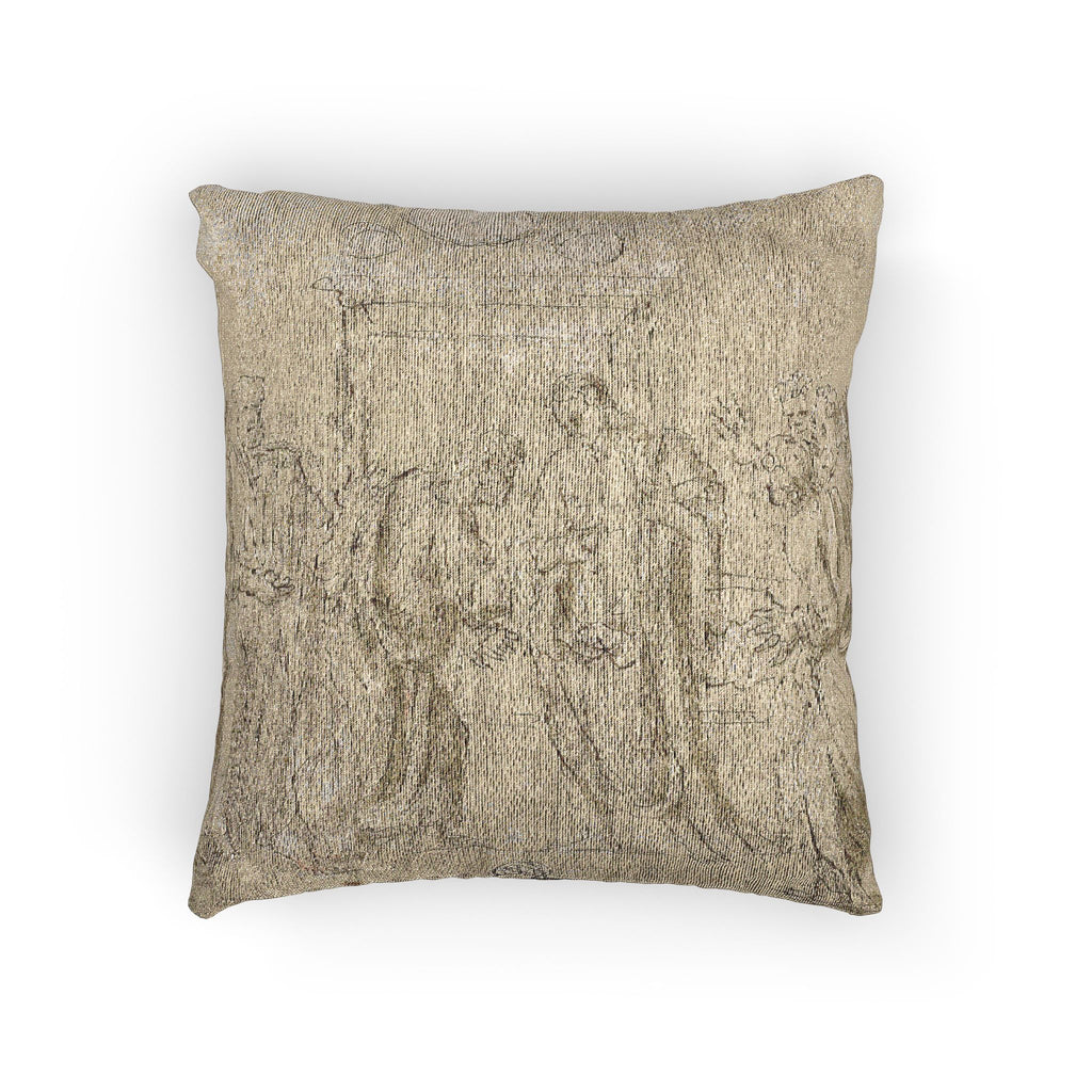 Style of Nicolas Poussin - The Incredulity of Saint Thomas (recto); Sketches of Figures (verso) | Woven Pillow