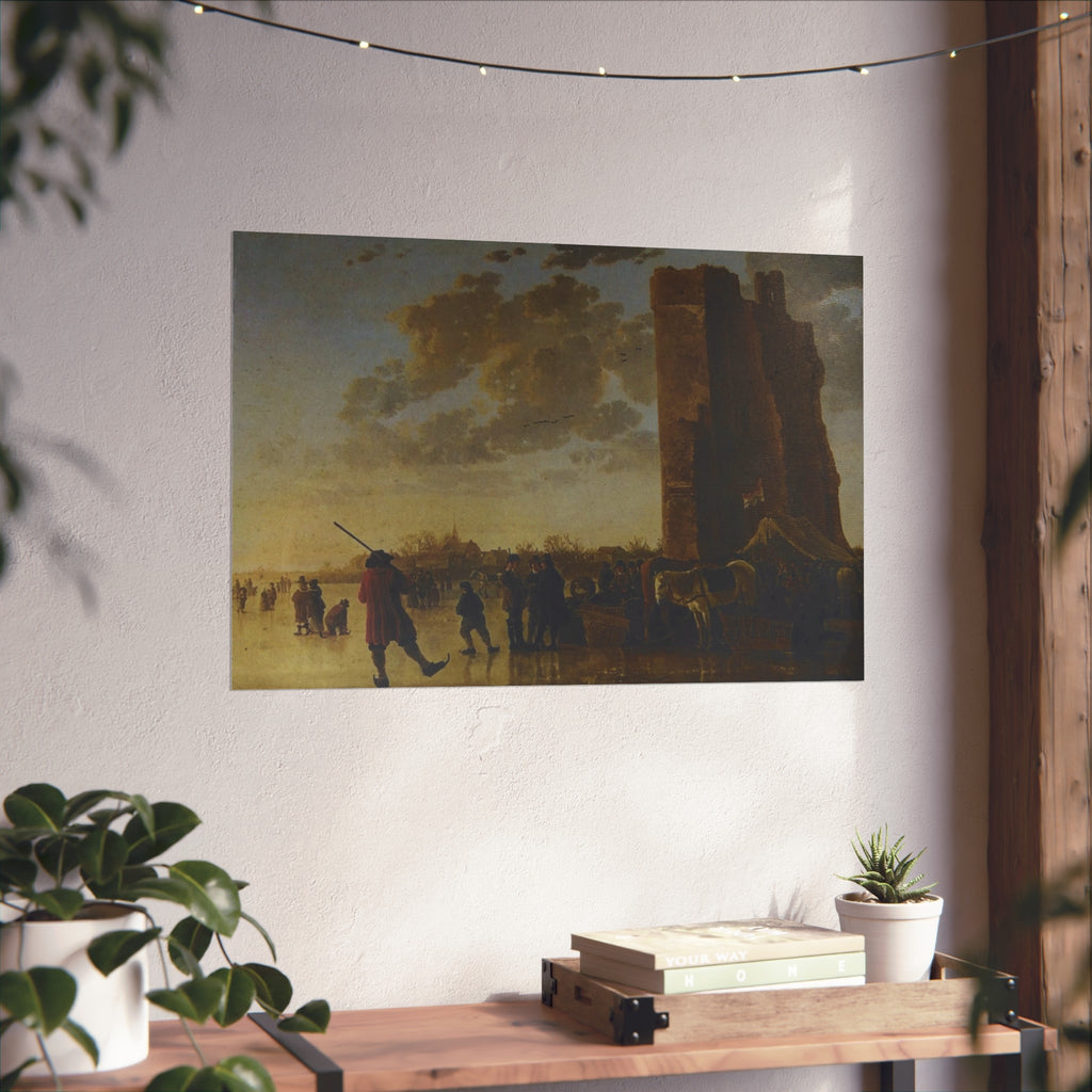 Schilderij, Aelbert Cuyp, met ruïne van Huis te Merwede (12091275046) | Fine Art Poster