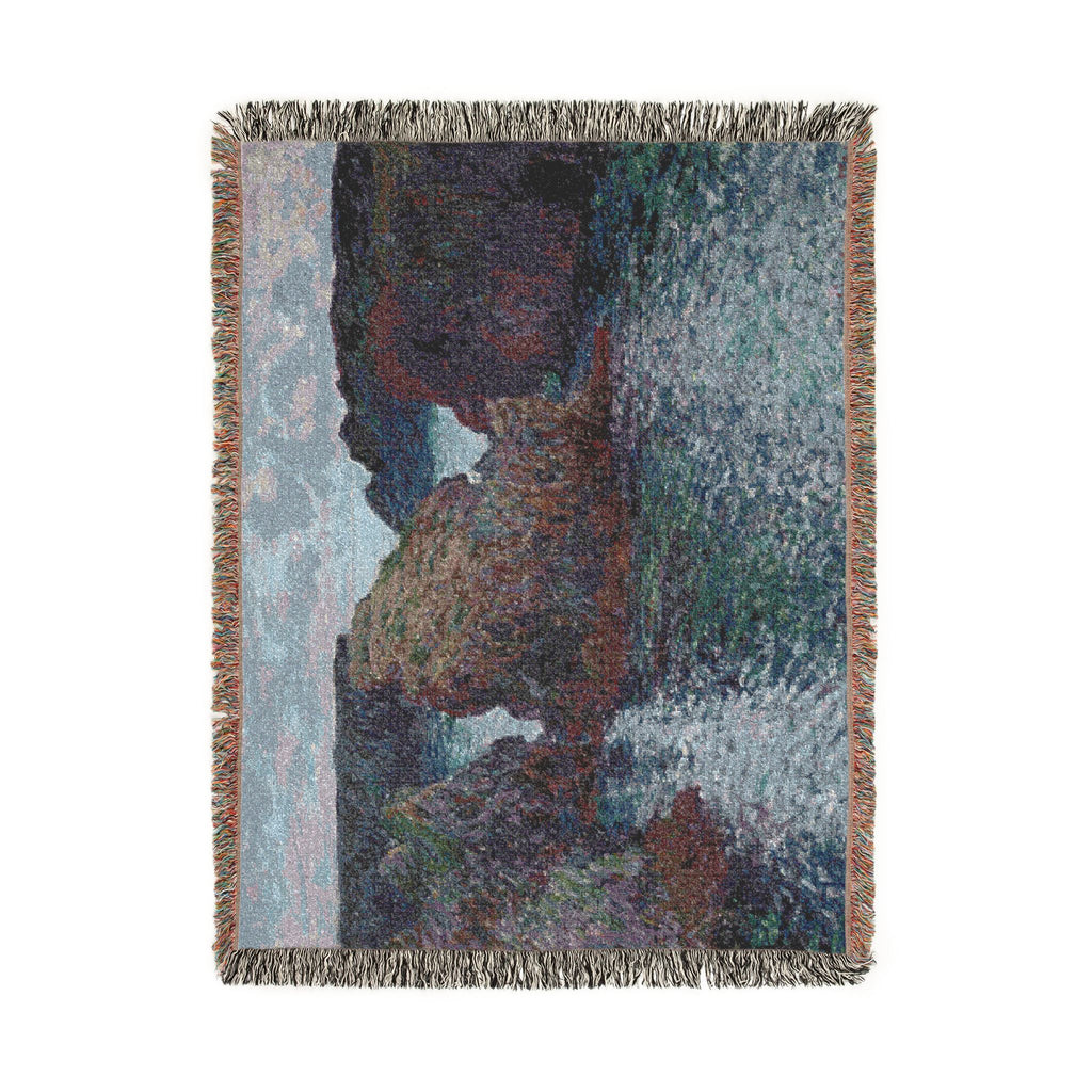 Claude Monet - Rocks at Port-Goulphar, Belle-Île | Woven Tapestry Blanket