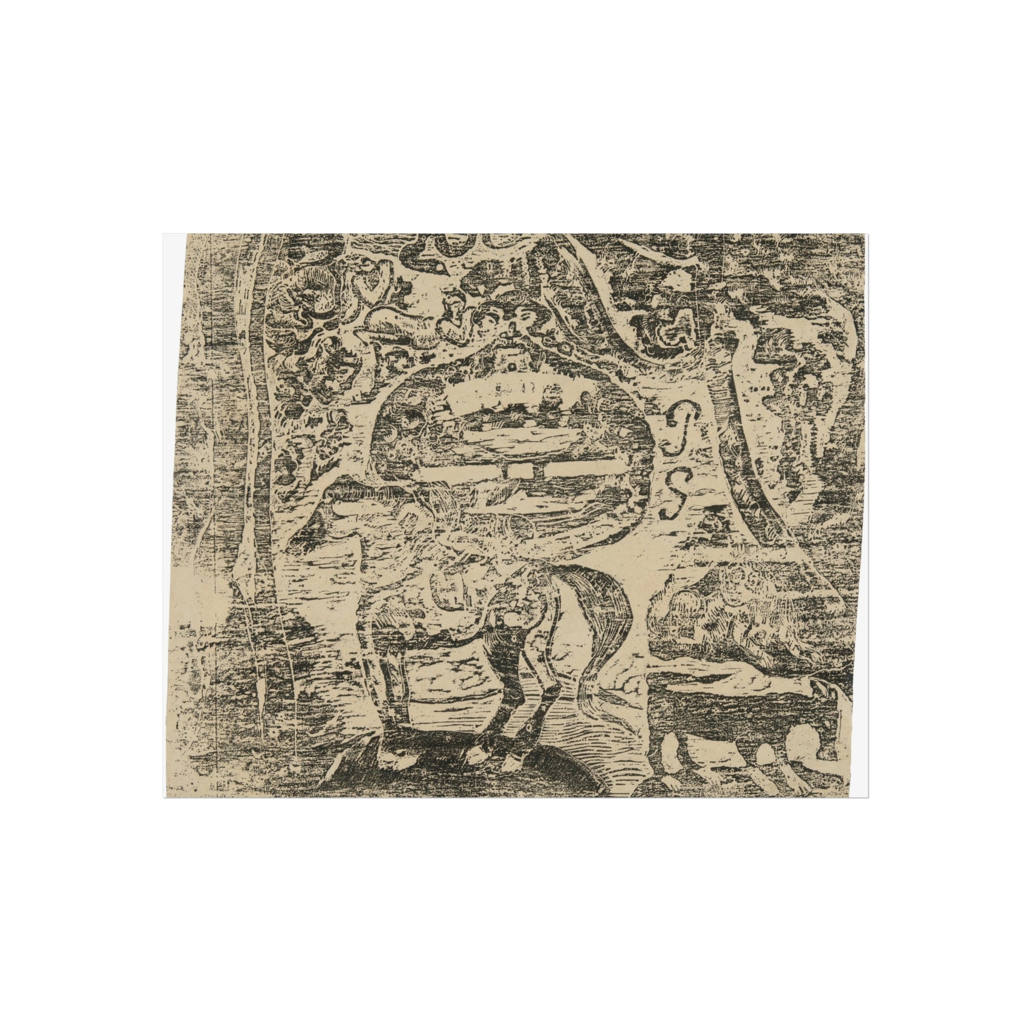 Horse with Other Animals and Ornaments Paul Gauguin Fine Art Poster