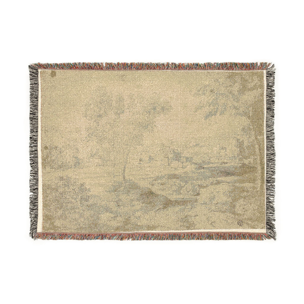 Follower of Nicolas Poussin - Italianate Landscape with Buildings | Woven Tapestry Blanket