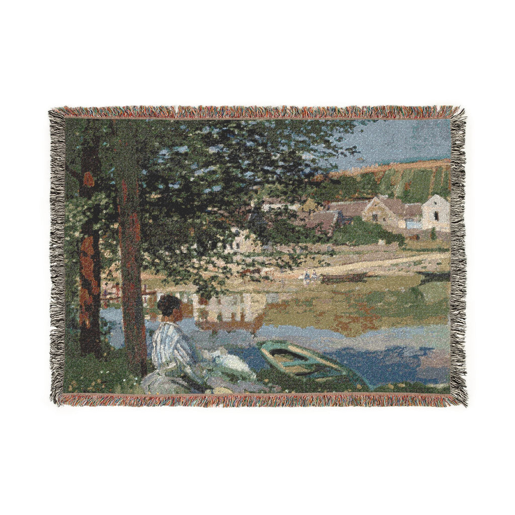 Claude Monet - On the Bank of the Seine, Bennecourt | Woven Tapestry Blanket
