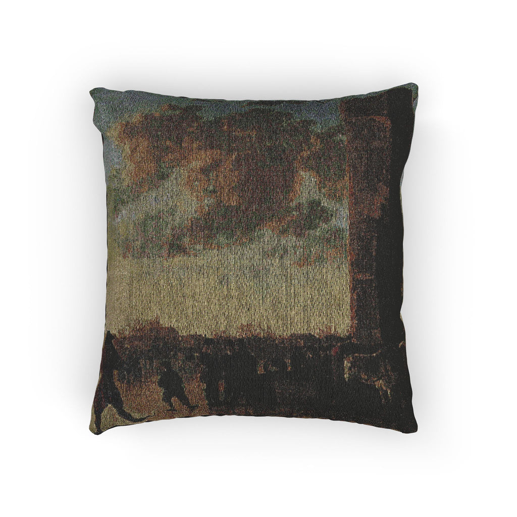 Schilderij, Aelbert Cuyp, met ruïne van Huis te Merwede (12091275046) | Woven Pillow