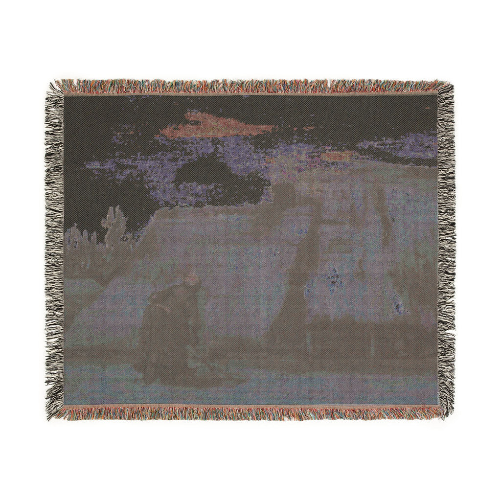 Vincent van Gogh - A Peasant Woman Digging in Front of Her Cottage | Woven Tapestry Blanket
