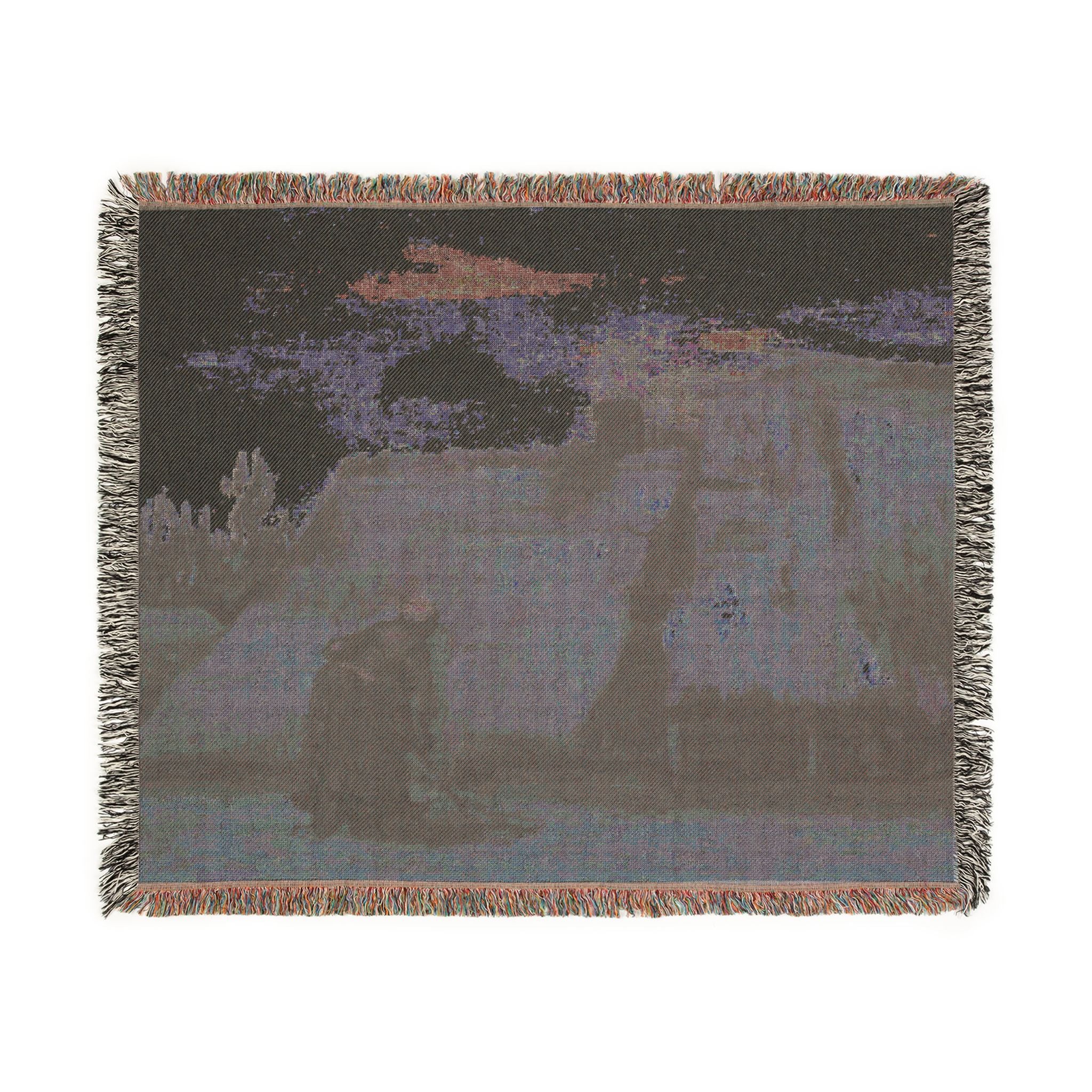 Vincent van Gogh - A Peasant Woman Digging in Front of Her Cottage | Woven Tapestry Blanket