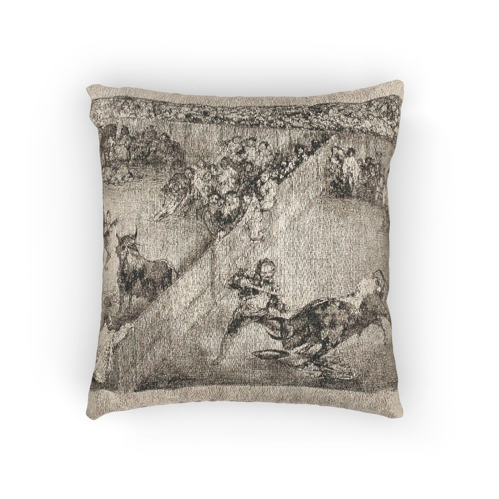 Francisco José de Goya y Lucientes - Bullfight in a divided ring, from The Bulls of Bordeaux | Woven Pillow