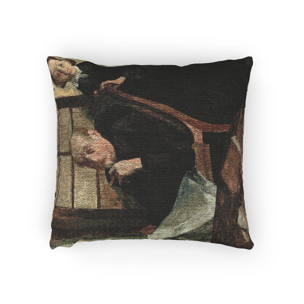 Hilaire Germain Edgar Degas - Henri Degas and His Niece Lucie Degas (The Artist's Uncle and Cousin) | Woven Pillow