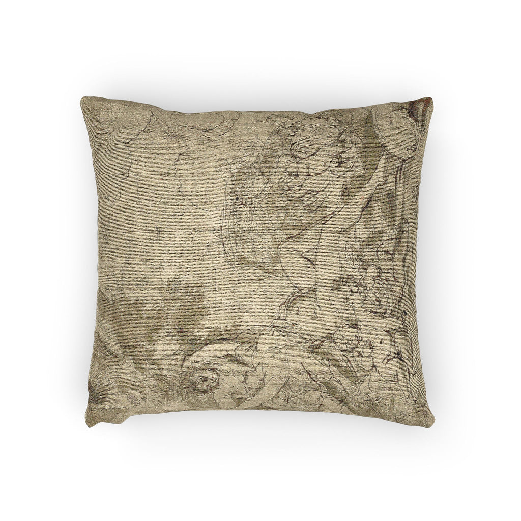 Nicolas Poussin - Figures, Chariot and Dog | Woven Pillow