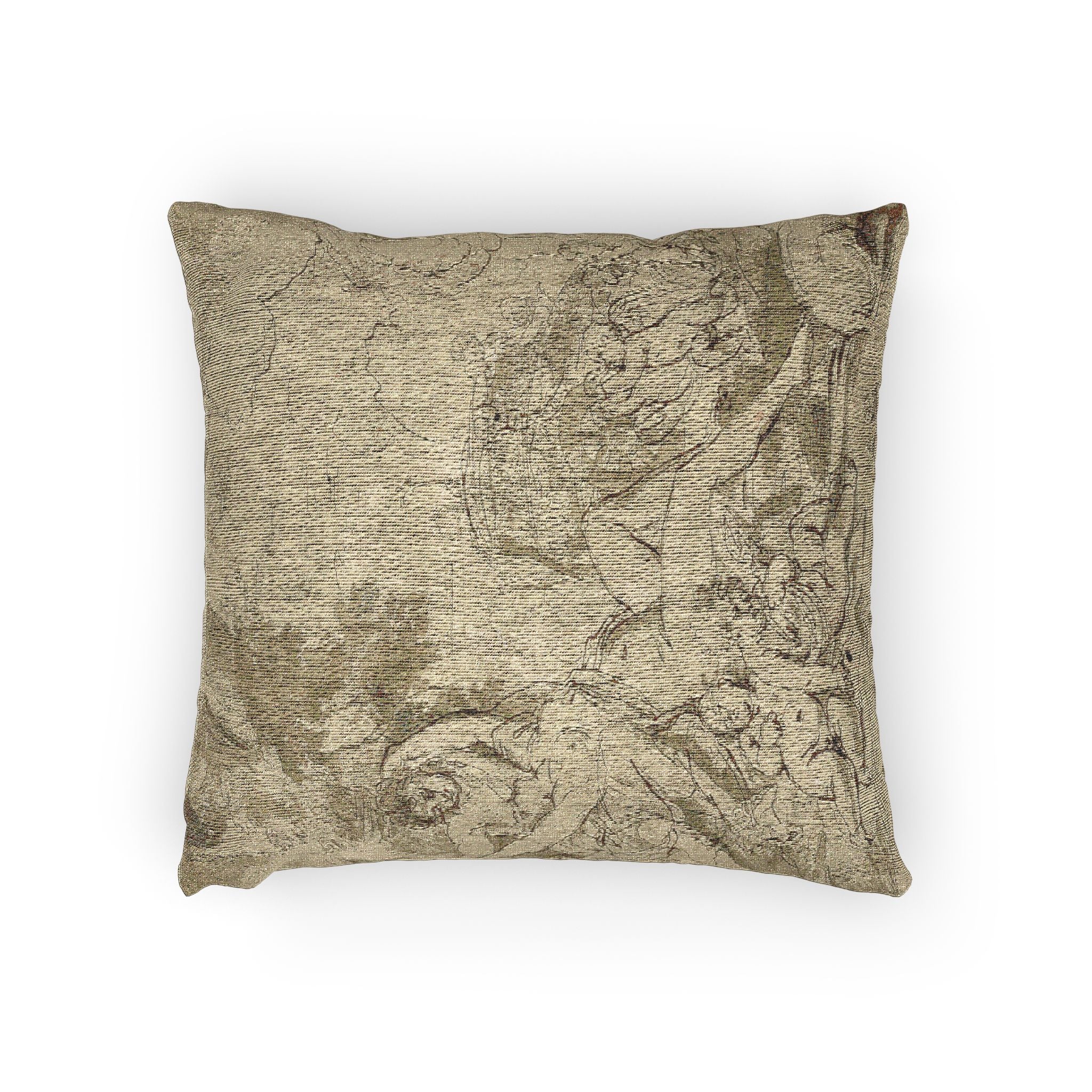 Nicolas Poussin - Figures, Chariot and Dog | Woven Pillow