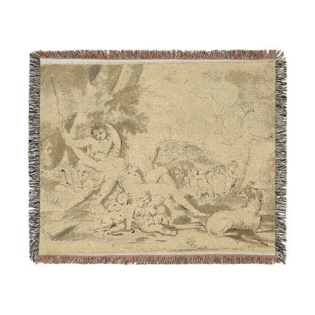 Nicolas Poussin - Figures, Chariot and Dog | Woven Tapestry Blanket