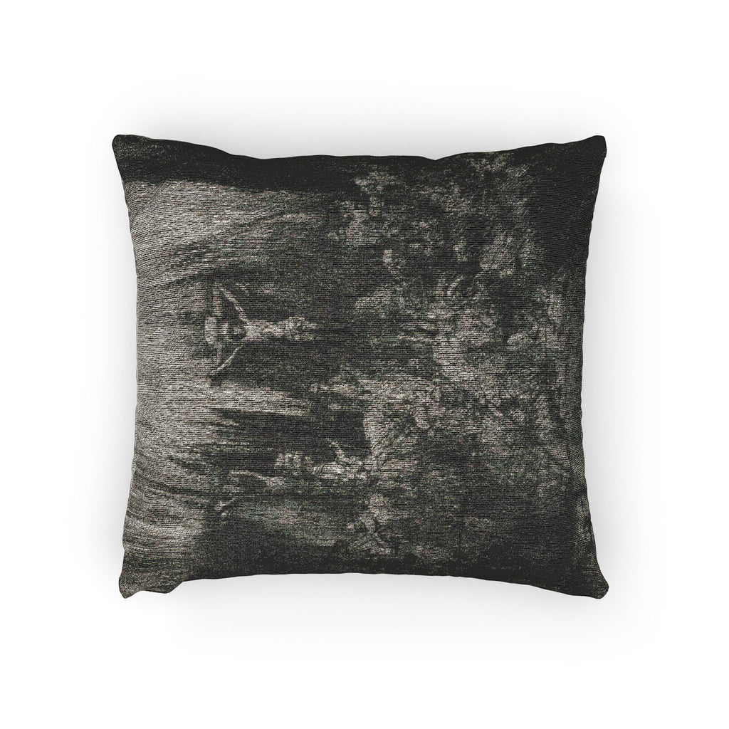 Rembrandt van Rijn - Christ Crucified between the Two Thieves The Three Crosses | Woven Pillow