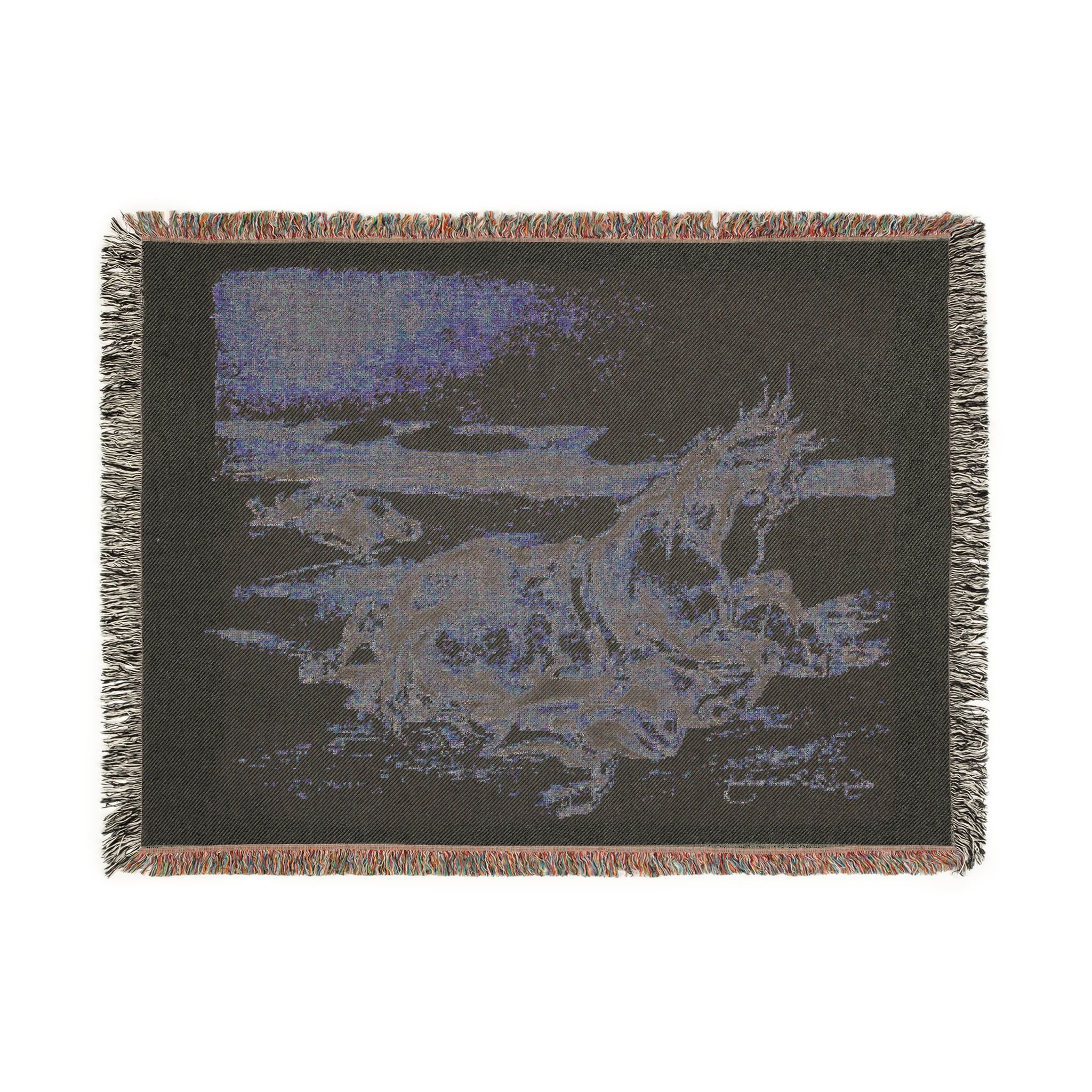 Eugène Delacroix - Fallen Horse and Dead Knight | Woven Tapestry Blanket