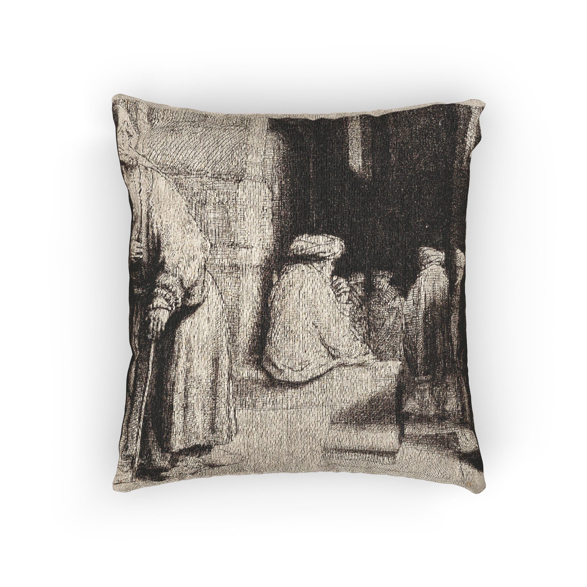 Rembrandt van Rijn - Jews in the Synagogue | Woven Pillow