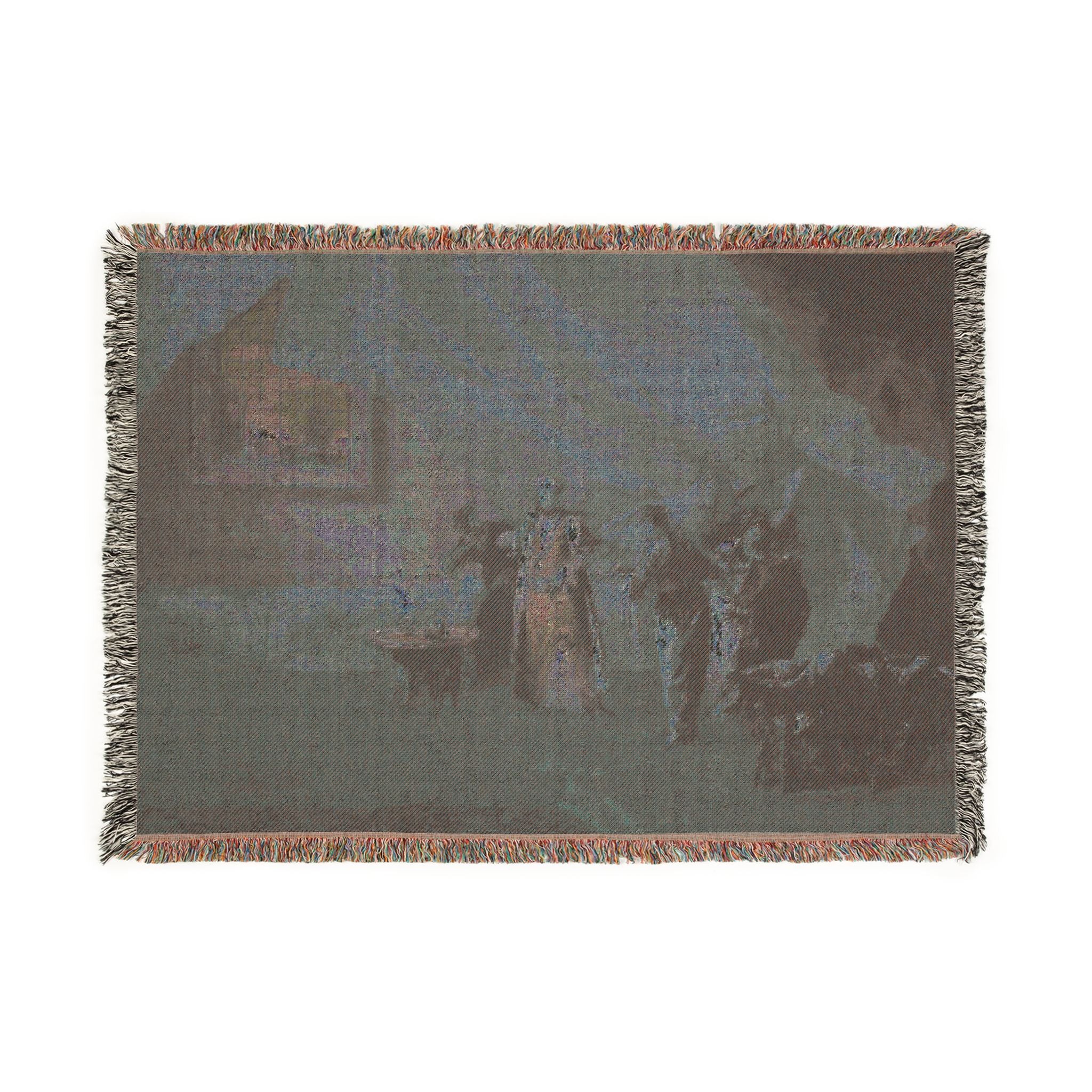 Giovanni Antonio Guardi - Interior A Sultana taking Coffee in the Harem | Woven Tapestry Blanket