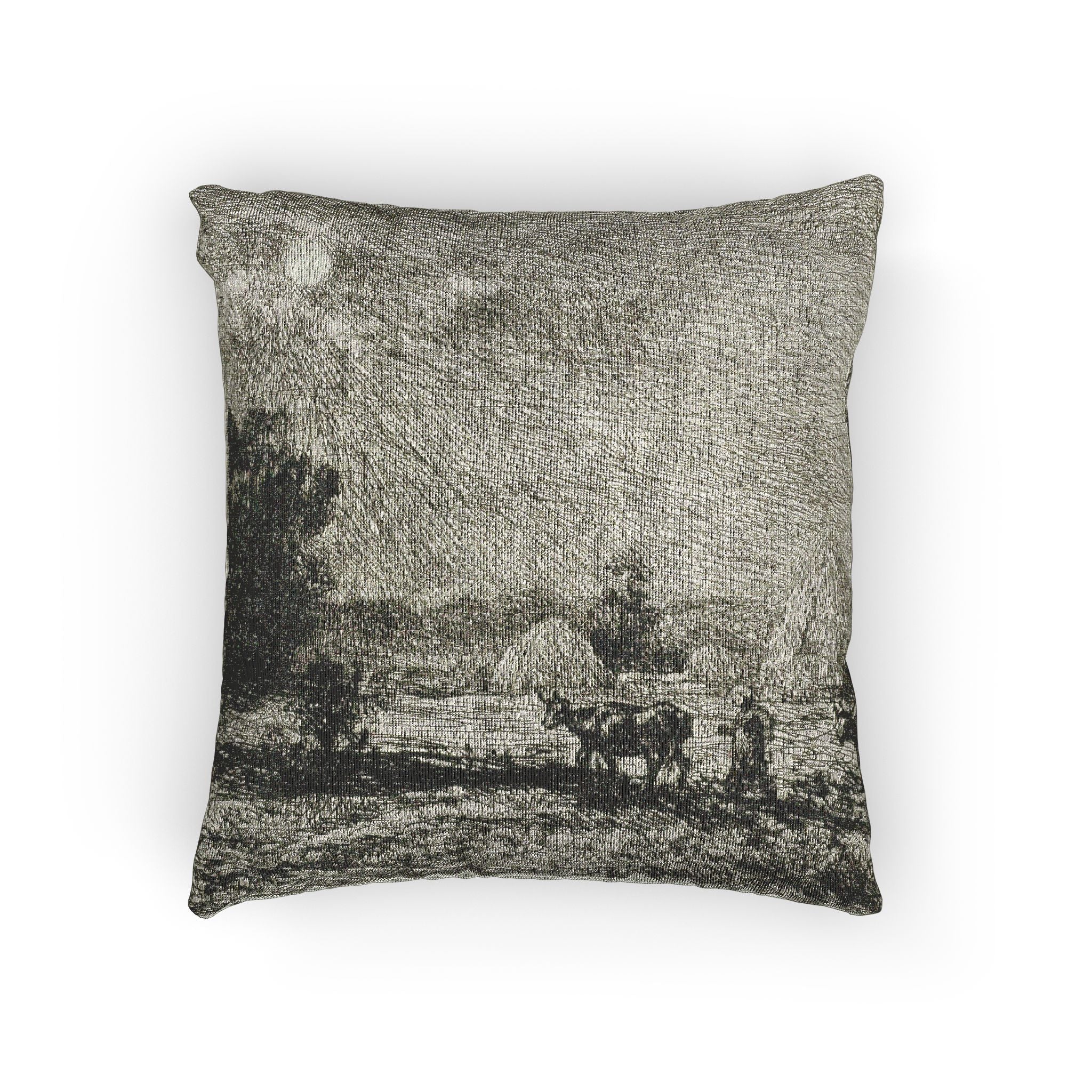 Charles François Daubigny - Moonlight at Valmondois | Woven Pillow