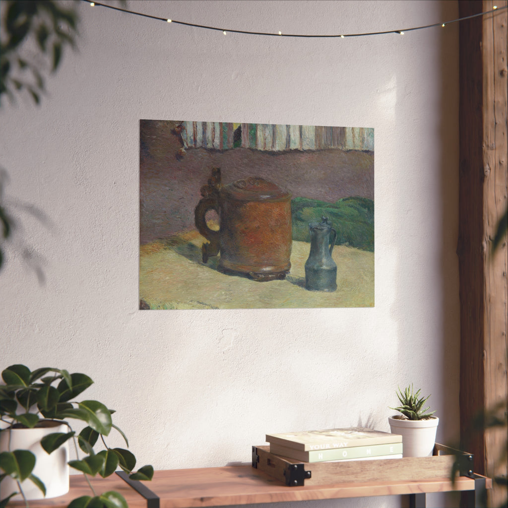 Paul Gauguin - Still Life: Wood Tankard and Metal Pitcher | Fine Art Poster