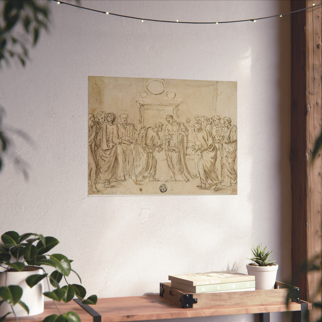 Style of Nicolas Poussin - The Incredulity of Saint Thomas (recto); Sketches of Figures (verso) | Fine Art Poster