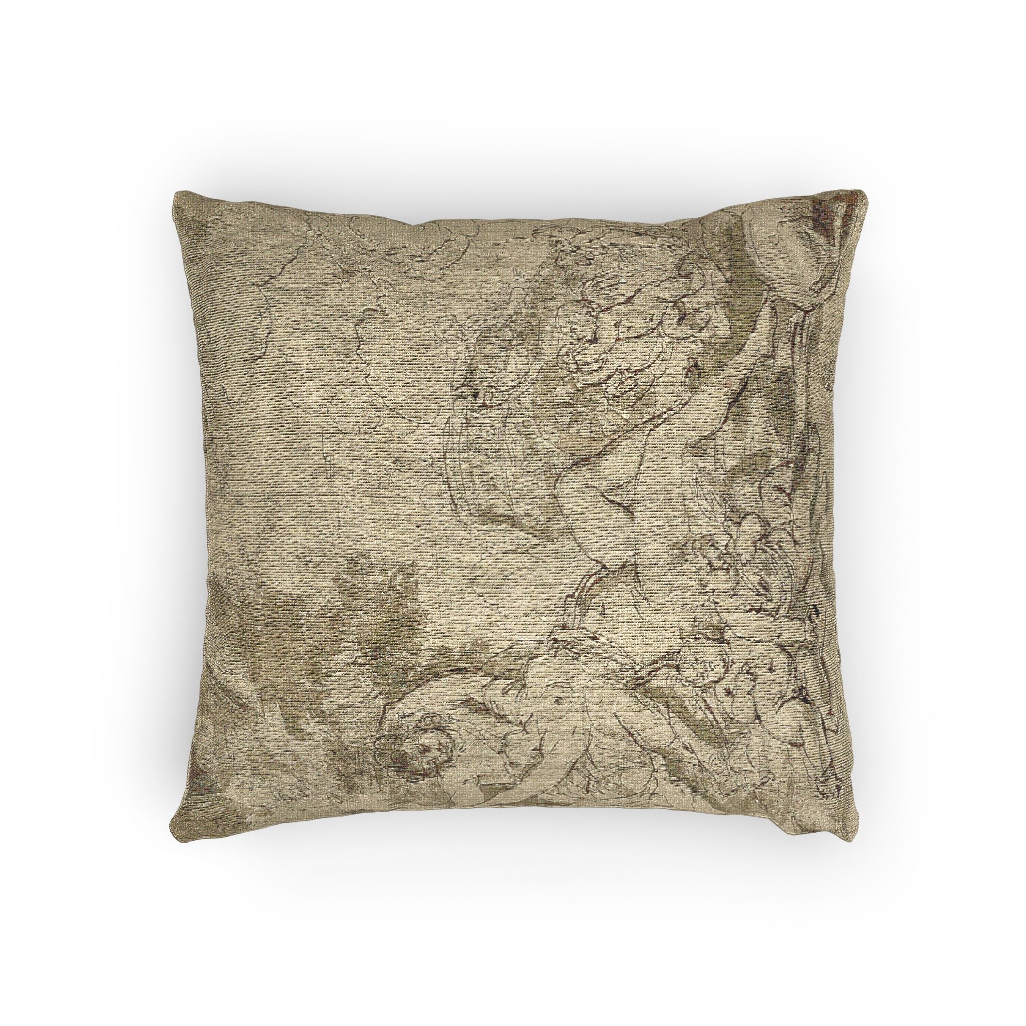 Nicolas Poussin - Figures, Chariot and Dog | Woven Pillow