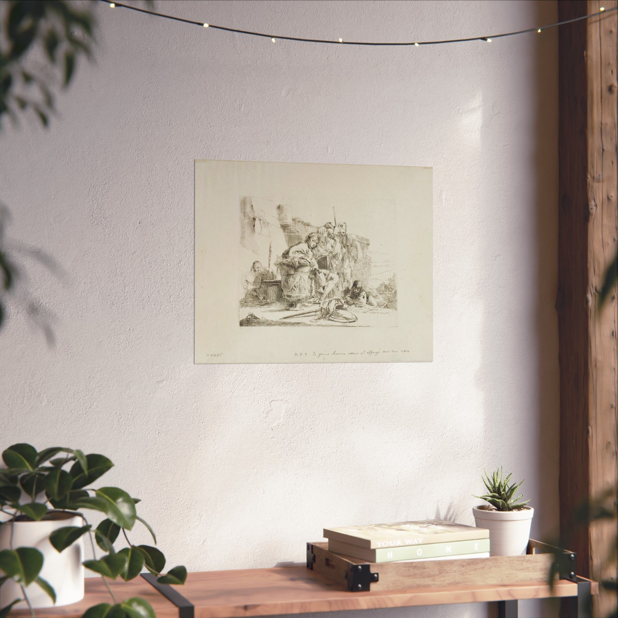 Giovanni Battista Tiepolo - Seated Youth Leaning Against an Urn, from Capricci | Fine Art Poster