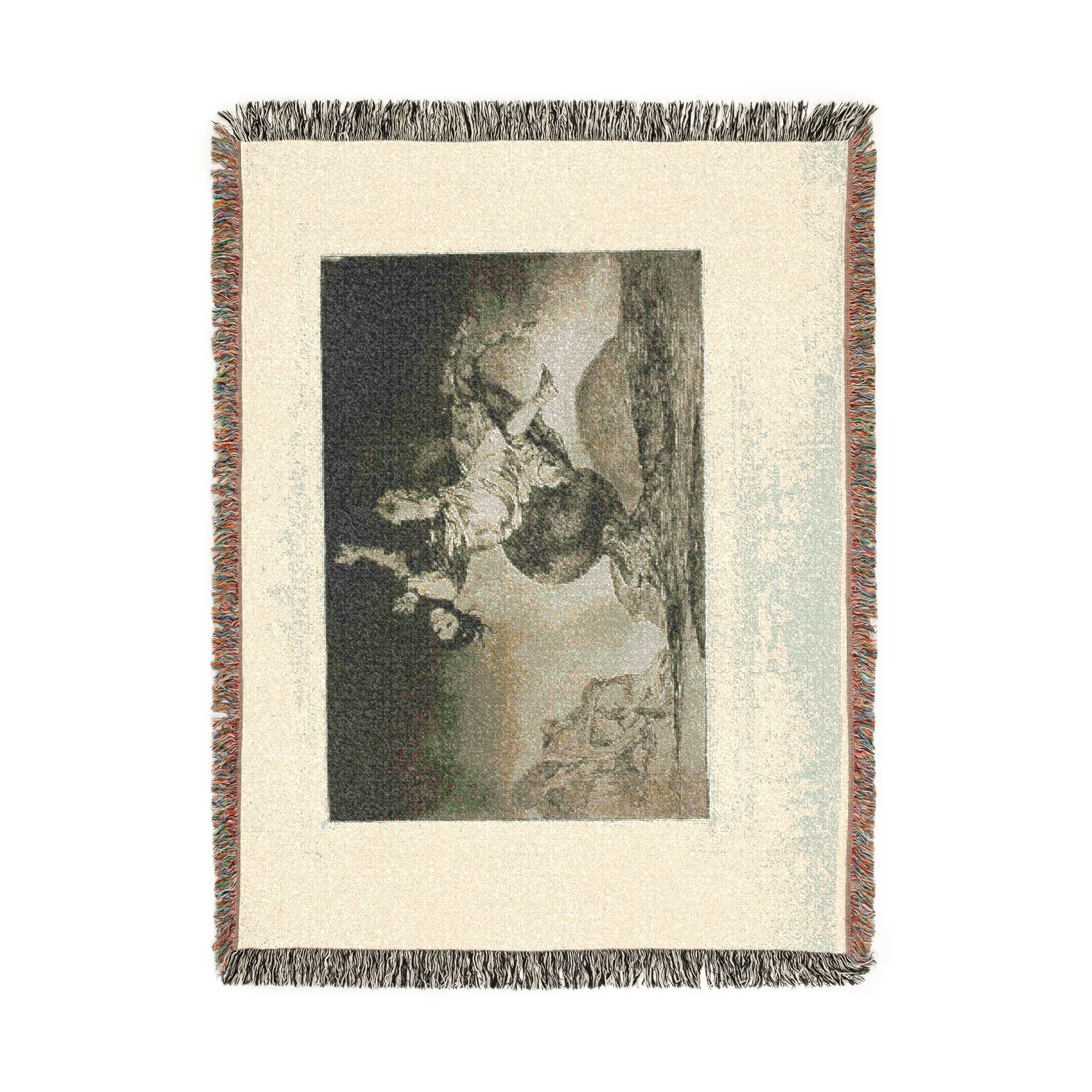 Francisco José de Goya y Lucientes - A Woman and a Horse, Let Someone Else Master Them, plate ten from Los Proverbios | Woven Tapestry Blanket