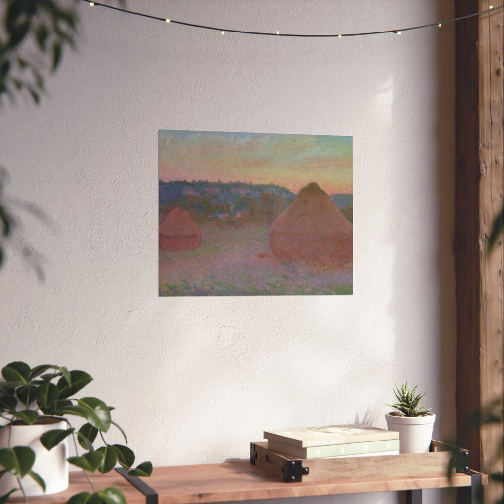 Claude Monet - Stacks of Wheat (End of Day, Autumn) | Fine Art Poster